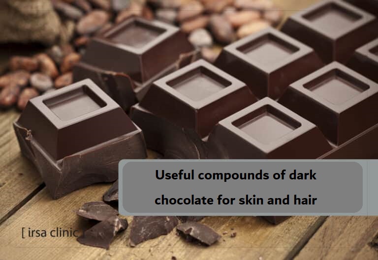 Useful compounds of dark chocolate for skin and hair