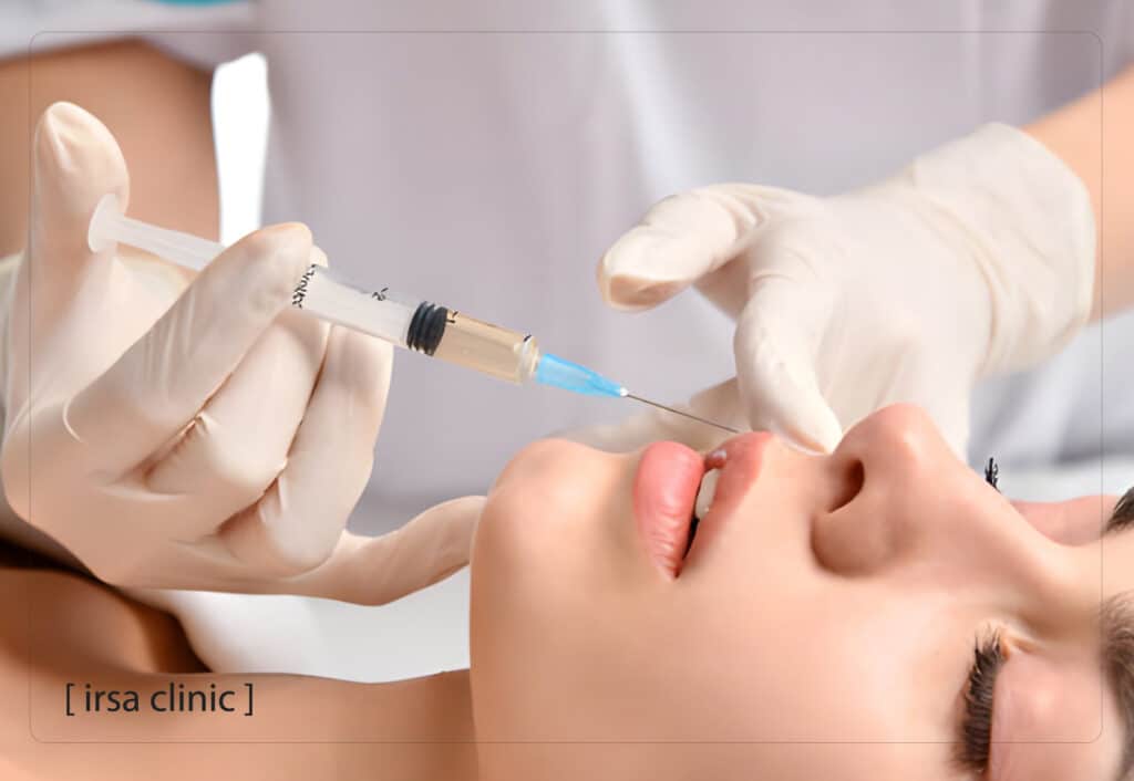 Why are cosmetic injections not recommended during menstruation?