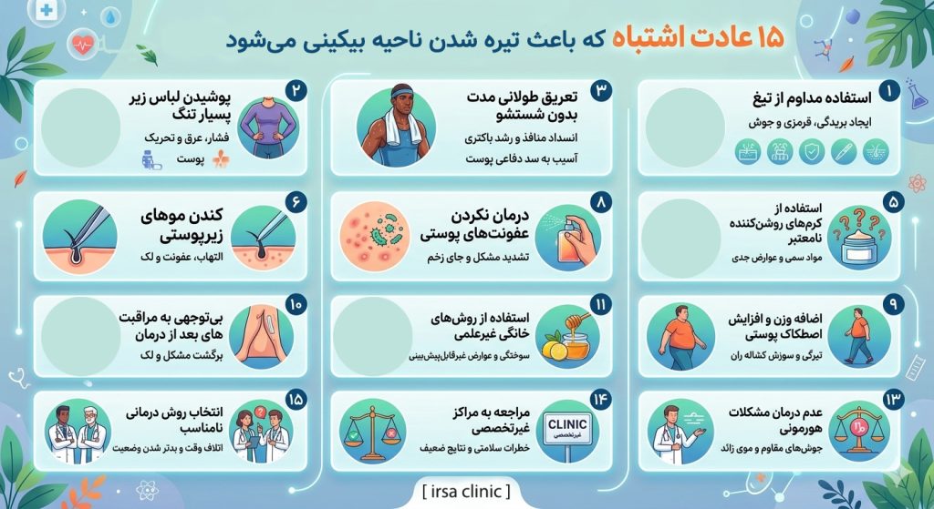 15 اشتباه رایج که باعث تیره شدن مجدد ناحیه بیکینی میشود